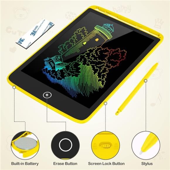 2 Pack LCD Writing Tablet, Colorful Screen Doodle Board 8.5 Inch Drawing Tablet - Picture 5 of 7